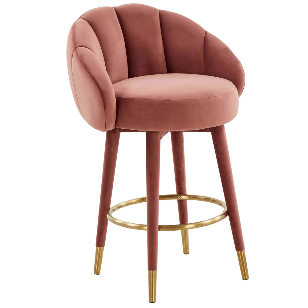 Myla Swivel Counter Stool, Salmon-Furniture - Dining-High Fashion Home