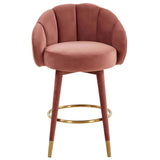 Myla Swivel Counter Stool, Salmon-Furniture - Dining-High Fashion Home