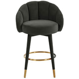 Myla Swivel Counter Stool, Black-Furniture - Dining-High Fashion Home