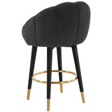 Myla Swivel Counter Stool, Black-Furniture - Dining-High Fashion Home