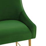 Beatrix Counter Stool, Green/Brushed Gold Legs-Furniture - Dining-High Fashion Home