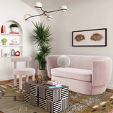 Isabella Velvet Loveseat, Blush-Furniture - Sofas-High Fashion Home