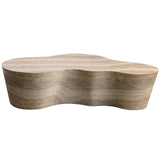 Slab Coffee Table, Faux Travertine-Furniture - Accent Tables-High Fashion Home