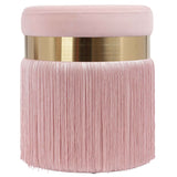 Melody Tasseled Ottoman, Cream-Furniture - Chairs-High Fashion Home