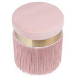 Melody Tasseled Ottoman, Cream-Furniture - Chairs-High Fashion Home