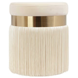 Melody Tasseled Ottoman, Blush-Furniture - Chairs-High Fashion Home