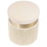 Melody Tasseled Ottoman, Blush-Furniture - Chairs-High Fashion Home