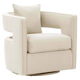 Kenneth Swivel Chair, Cream-Furniture - Chairs-High Fashion Home