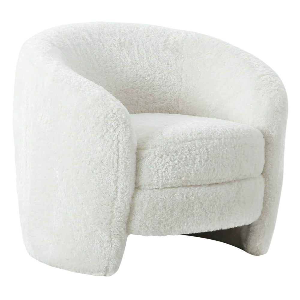 Dakota Armchair, Faux Shearling-Furniture - Chairs-High Fashion Home