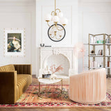 London Pleated Swivel Chair, Peche-Furniture - Chairs-High Fashion Home