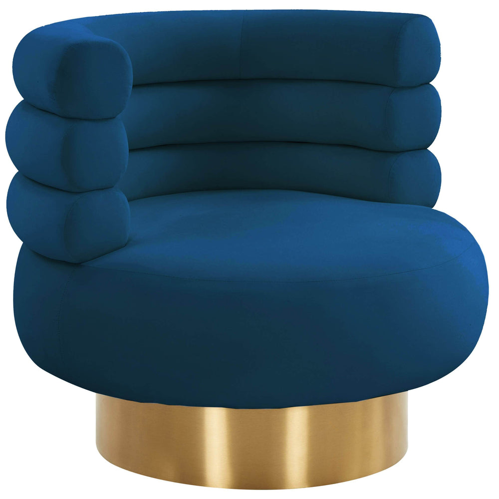 Naomi Swivel Chair Velvet, Navy-Furniture - Chairs-High Fashion Home