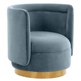 Remy Swivel Chair Velvet, Bluestone-Furniture - Chairs-High Fashion Home