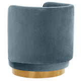 Remy Swivel Chair Velvet, Bluestone-Furniture - Chairs-High Fashion Home