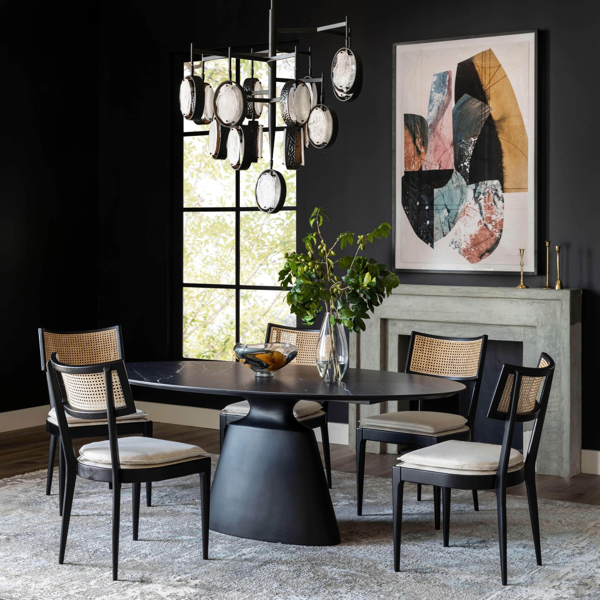 Black Oval Dining Room Table