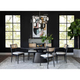Taji Oval Dining Table, Black-Furniture - Dining-High Fashion Home