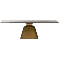 Taji Rectangular Dining Table, Gray/Gold Base – High Fashion Home