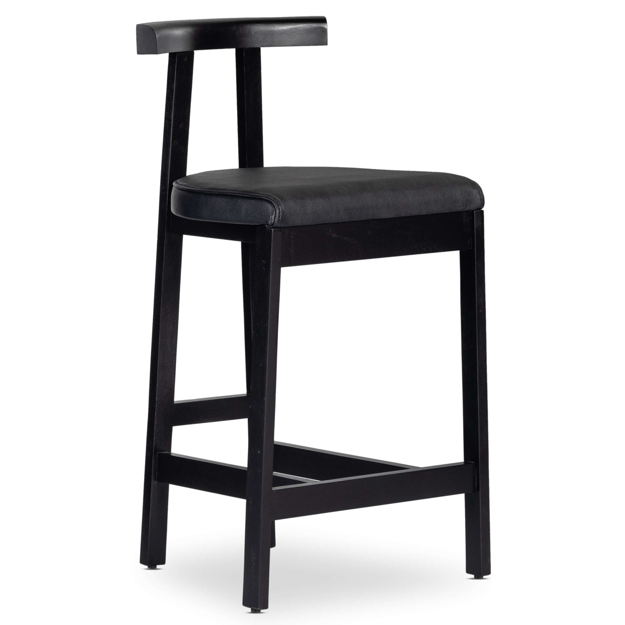 Tex Leather Counter Stool Black High Fashion Home