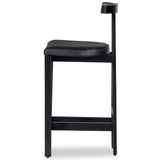 Tex Leather Counter Stool, Black-Furniture - Dining-High Fashion Home