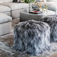 Mongolian Cube Pouf, Stone Grey - Furniture - Chairs - High Fashion Home
