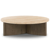 Toli Coffee Table, Travertine/Rustic Grey-Furniture - Accent Tables-High Fashion Home