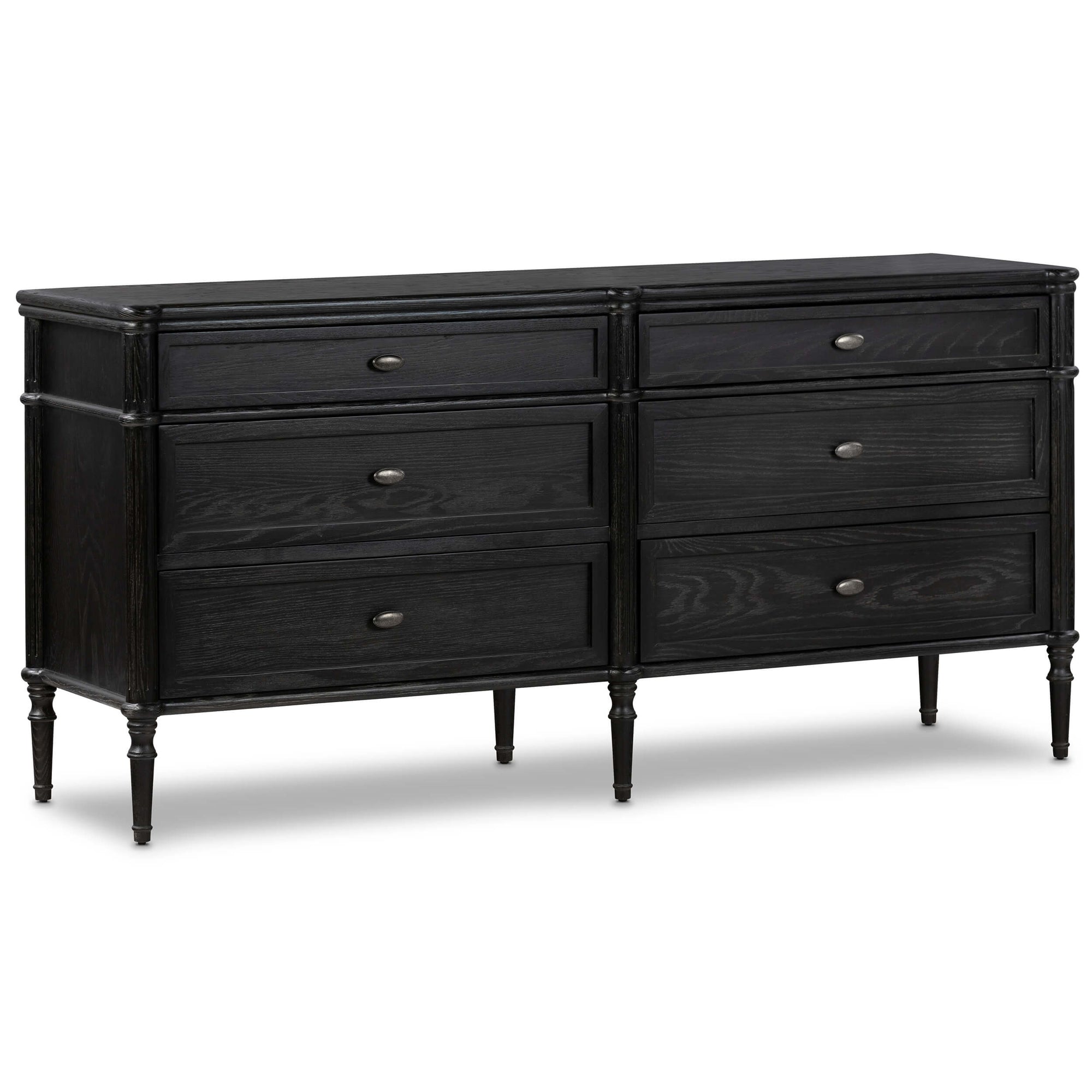 Toulouse 6 Drawer Dresser, Distressed Black by Four Hands – High Fashion Home Toulouse 6 Drawer Dresser, Distressed Black by Four Hands – High Fashion Home