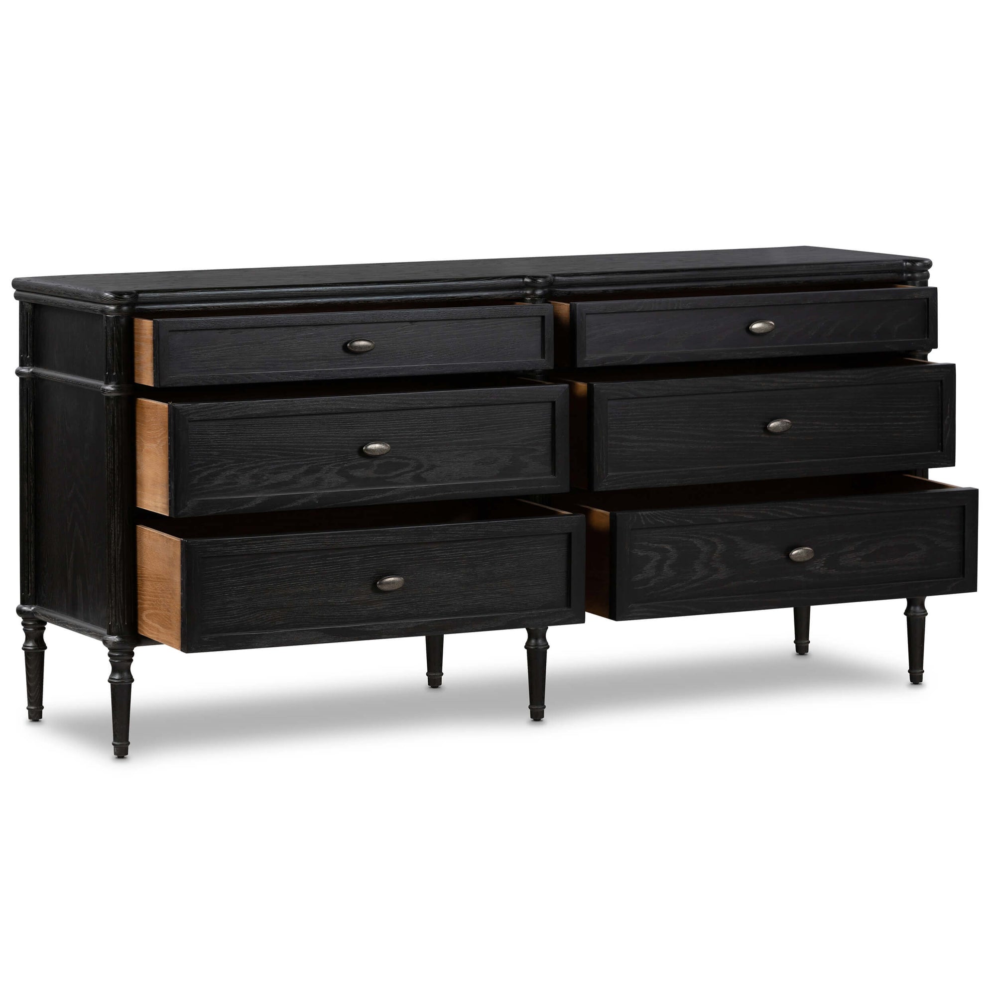 Toulouse 6 Drawer Dresser, Distressed Black by Four Hands High Fashion Home Toulouse 6 Drawer Dresser, Distressed Black by Four Hands High Fashion Home