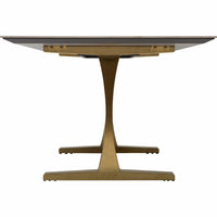Toulouse Dining Table, Grey Ceramic/Brushed Gold Base