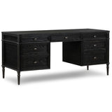 Toulouse Executive Desk, Distresssed Black-Furniture - Office-High Fashion Home