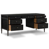 Toulouse Executive Desk, Distresssed Black-Furniture - Office-High Fashion Home