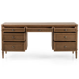 Toulouse Executive Desk, Toasted Oak-Furniture - Office-High Fashion Home
