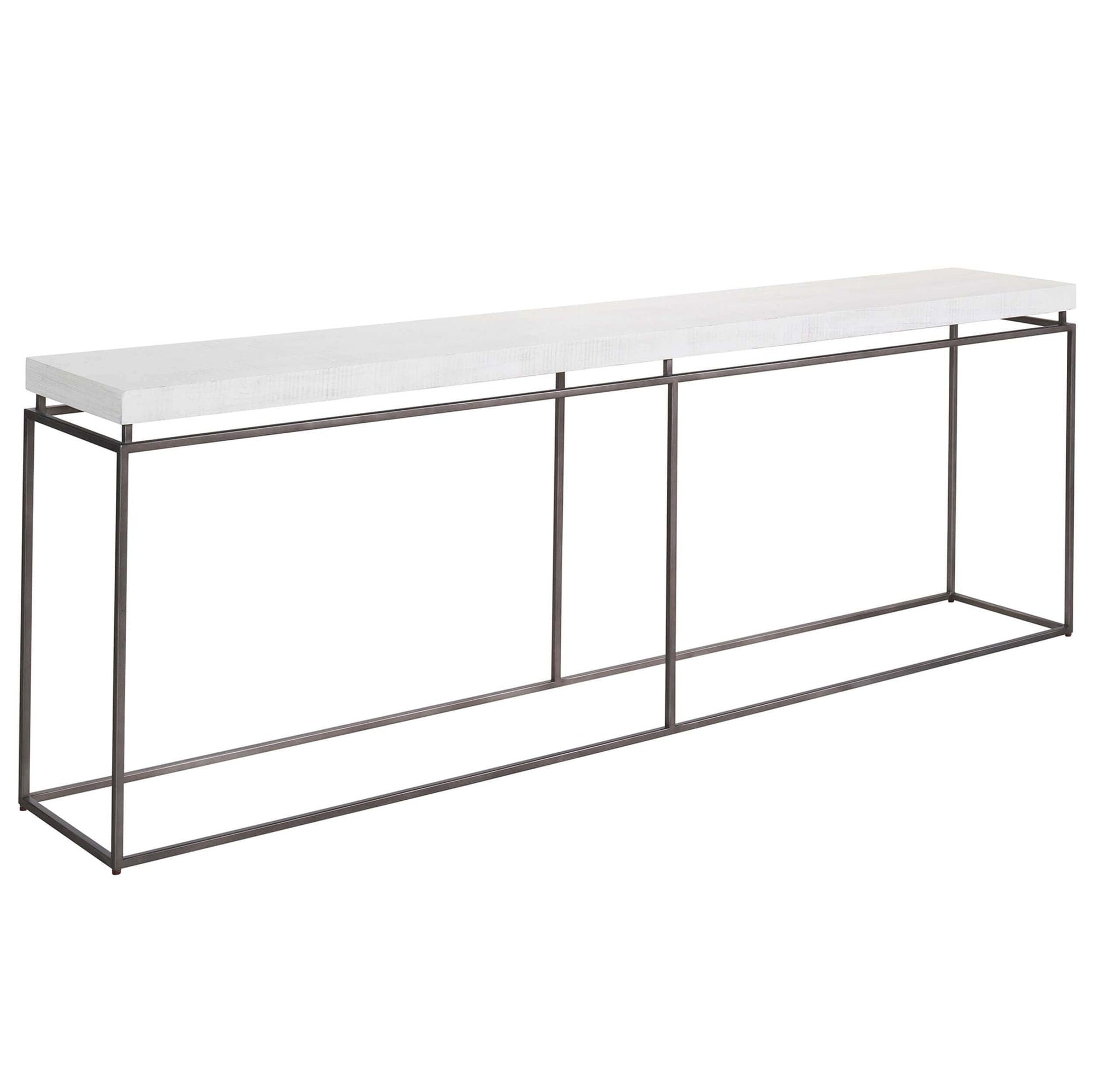 Floating Top Steel Base Sofa Table - American Made