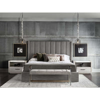 Modern Upholstered Shelter Queen Bed