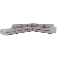 Bloor RAF Sectional w/ Ottoman, Chess Pewter-Furniture - Sofas-High Fashion Home