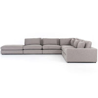 Bloor RAF Sectional w/ Ottoman, Chess Pewter-Furniture - Sofas-High Fashion Home