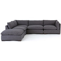Westwood 4 Piece Sectional w/Ottoman, Bennett Charcoal-Furniture - Sofas-High Fashion Home
