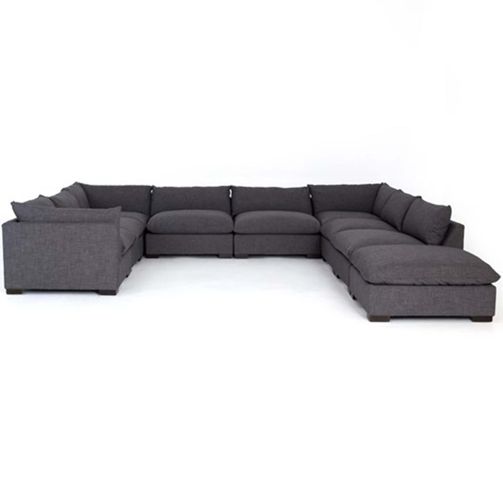 Westwood 8 Piece Sectional w/ Ottoman, Bennett Charcoal-Furniture - Sofas-High Fashion Home