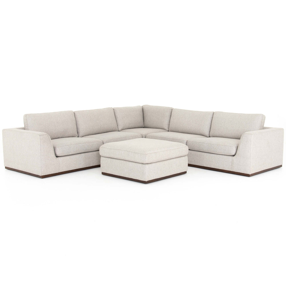 Colt 3-Piece Sectional w/ Ottoman, Aldred Silver-Furniture - Sofas-High Fashion Home