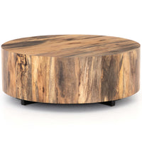 Hudson Round Coffee Table, Spalted Primavera-Furniture - Accent Tables-High Fashion Home