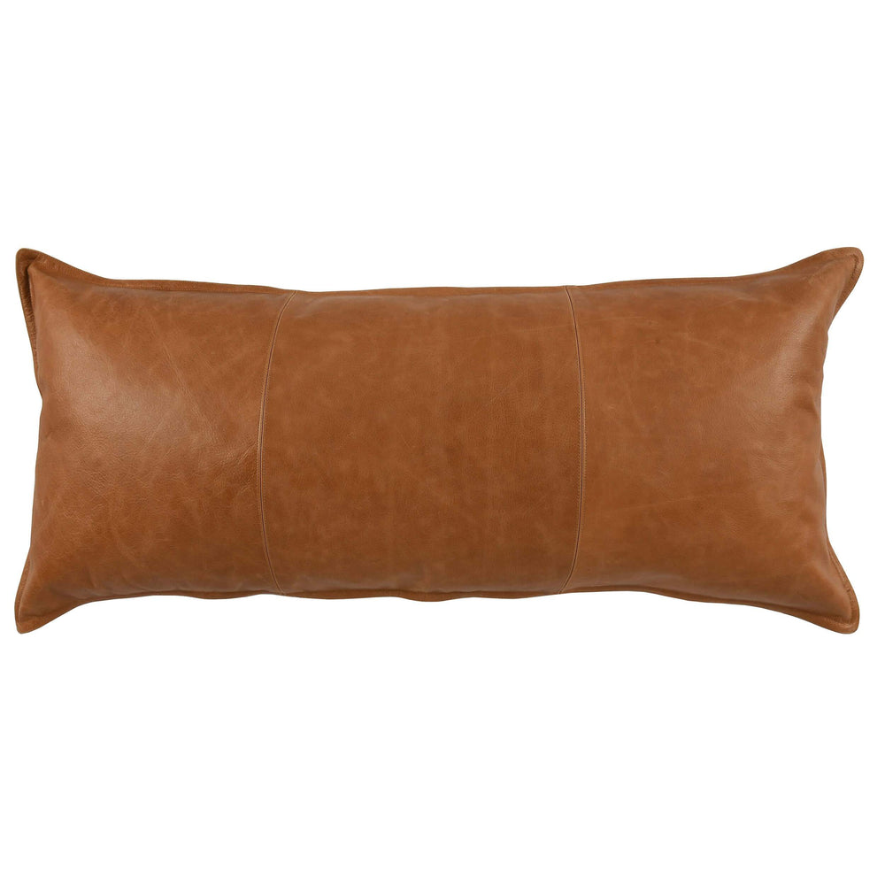 Dumont Leather Pillow, Chestnut-Accessories-High Fashion Home