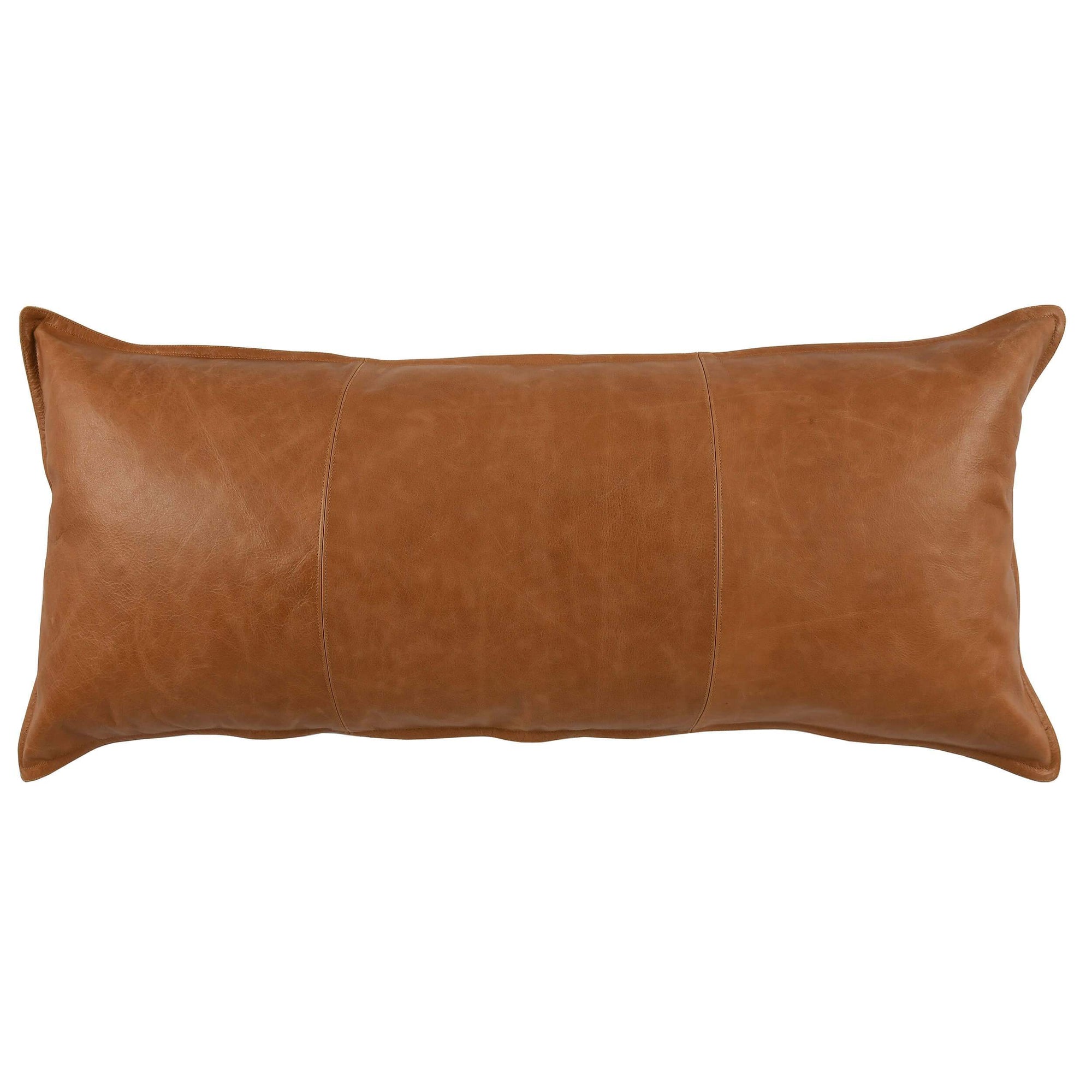 Dumont Leather Pillow Chestnut High Fashion Home