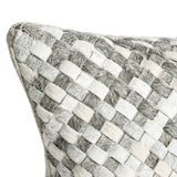 Bradley Hide Lumbar Pillow, Grays/Whites-Accessories-High Fashion Home