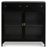 Shadow Box Small Cabinet, Black-High Fashion Home
