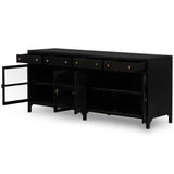 Shadow Box Media Console, Black-Furniture - Accent Tables-High Fashion Home