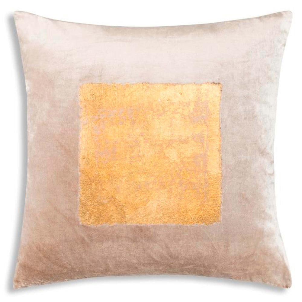 Cloud 9 Velvet Pillow with Center Square Gold Foil Print