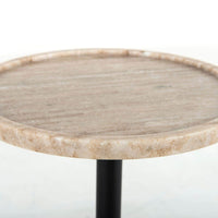 Viola Accent Table, Antique White Marble
