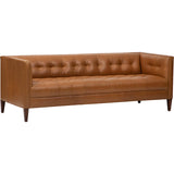 Wells Leather Sofa, Libby Camel-Furniture - Sofas-High Fashion Home