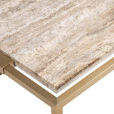 Willet Rectangle Cocktail Table, Silver Travertine - Modern Furniture - Coffee Tables - High Fashion Home