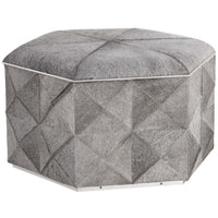 Ashanti Storage Leather Ottoman Large, Grey-Furniture - Chairs-High Fashion Home