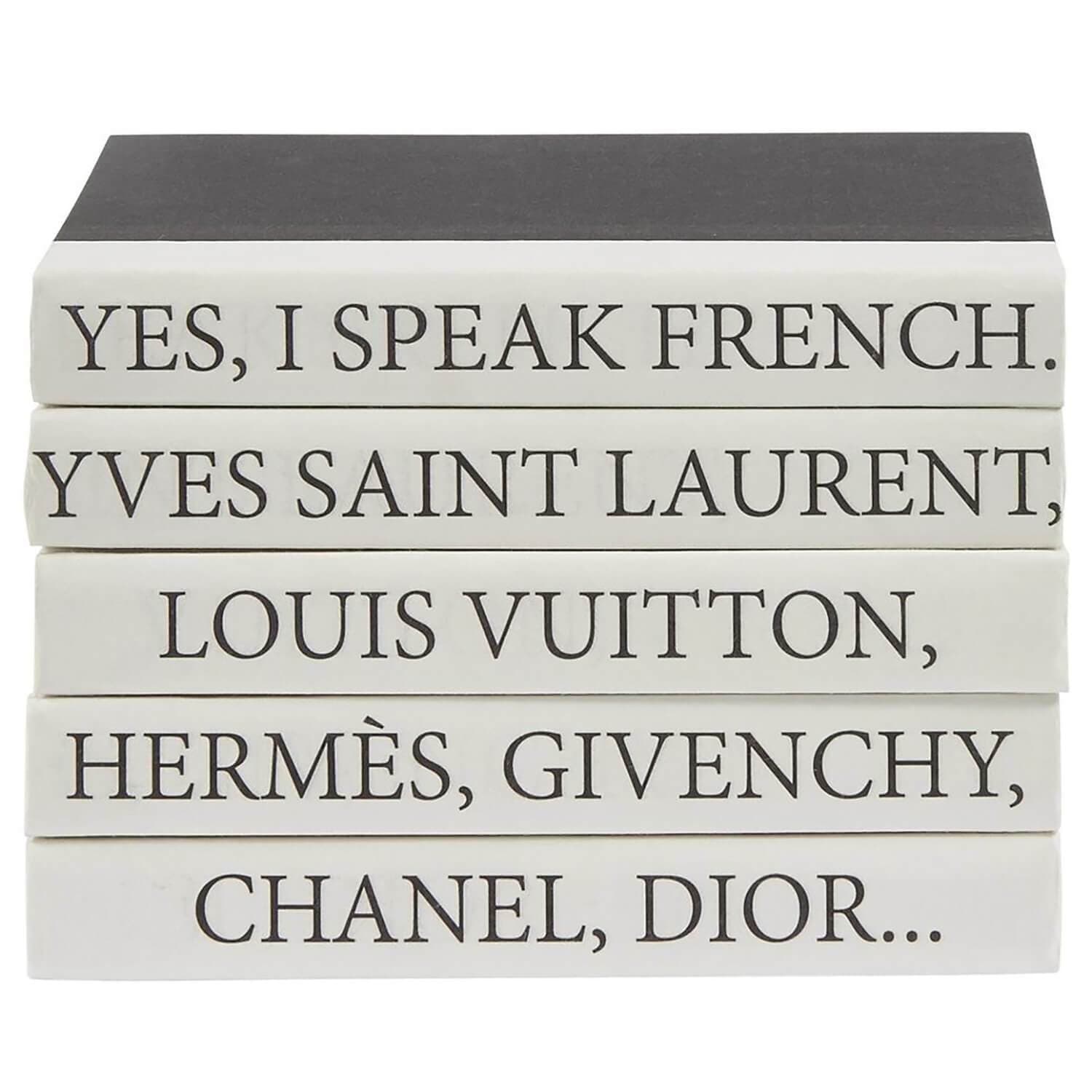 Stack of Books, Yes, I Speak French – High Fashion Home