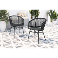 Zaragoza Outdoor Dining Chair, Black, Set of 2-Furniture - Dining-High Fashion Home